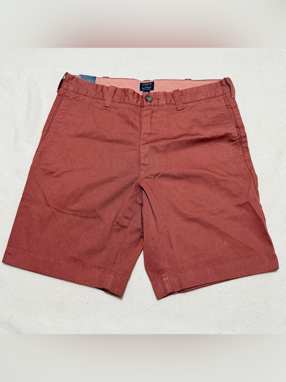 NWT J. Crew Men's Rust Red Flat-Front Chino Shorts 31w